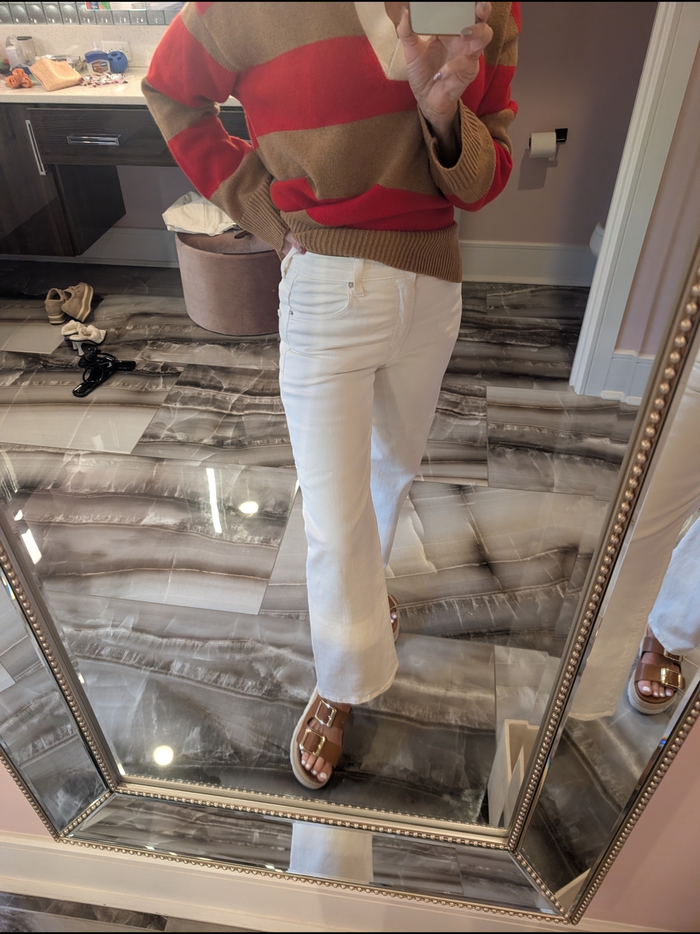 Karen Kane White Cropped Straight-Leg Jeans